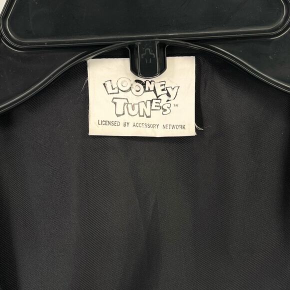 Looney Tunes Tweety Bird Patch Suede Front Black Vest Womens Size M/L Y2K - Picture 5 of 5